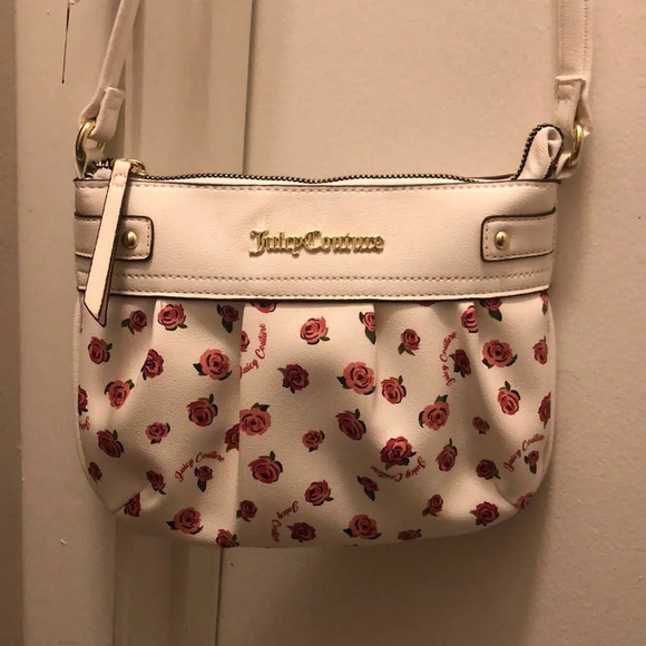 Juicy Couture White Ditsy Rose Purse W/ Matching Wallet - Picture 3 of 15